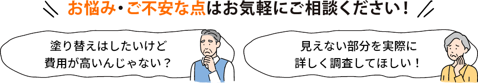 お悩み・ご不安な点はお気軽にご相談ください！